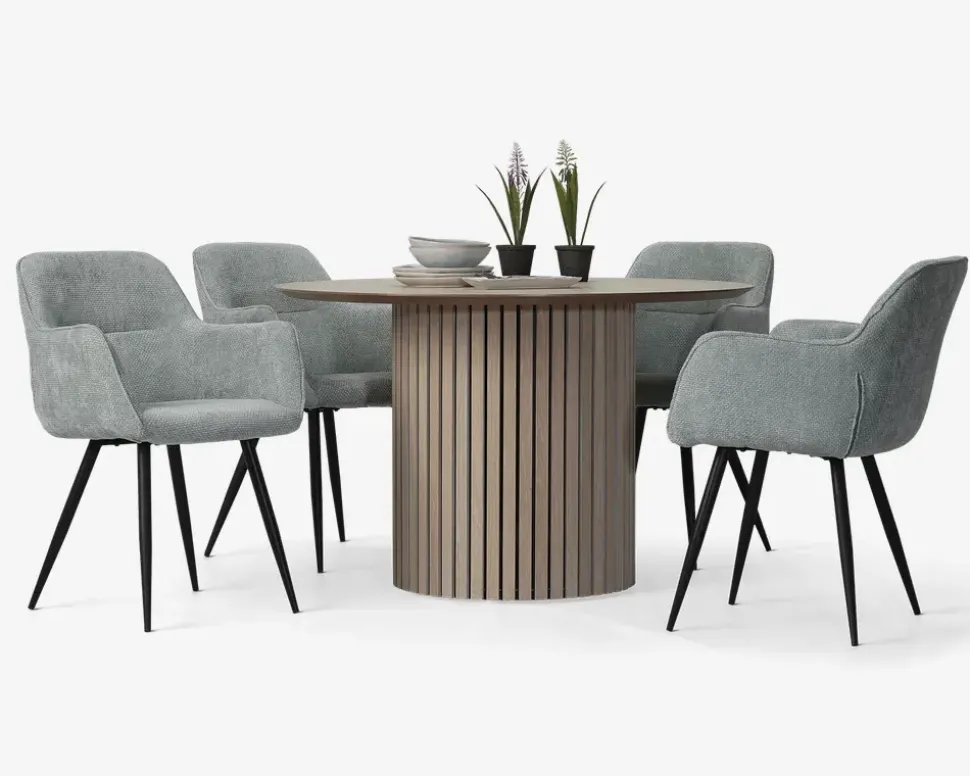 Spisebordsstol med armlæn i lysegrøn