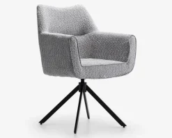 Spisebordsstol med armlæn grå