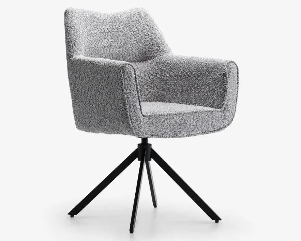 Spisebordsstol med armlæn grå