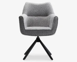 Spisebordsstol med armlæn grå