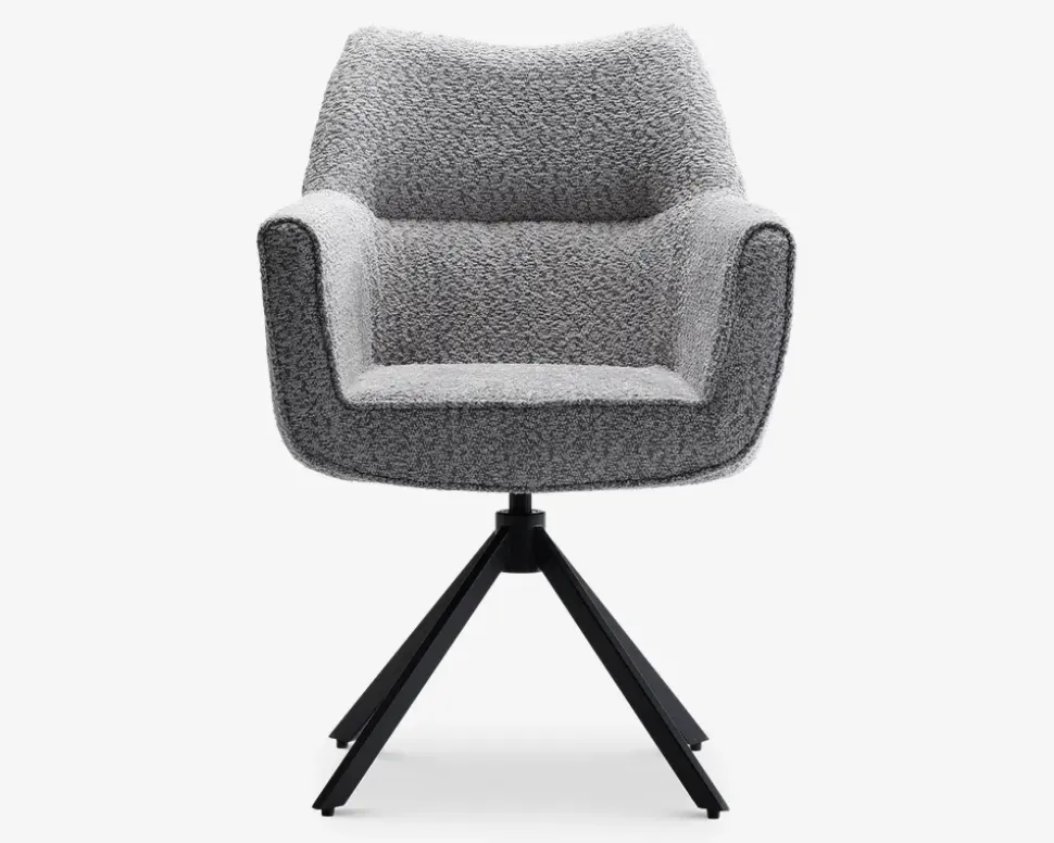 Spisebordsstol med armlæn grå