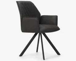 Spisebordsstol med armlæn grå