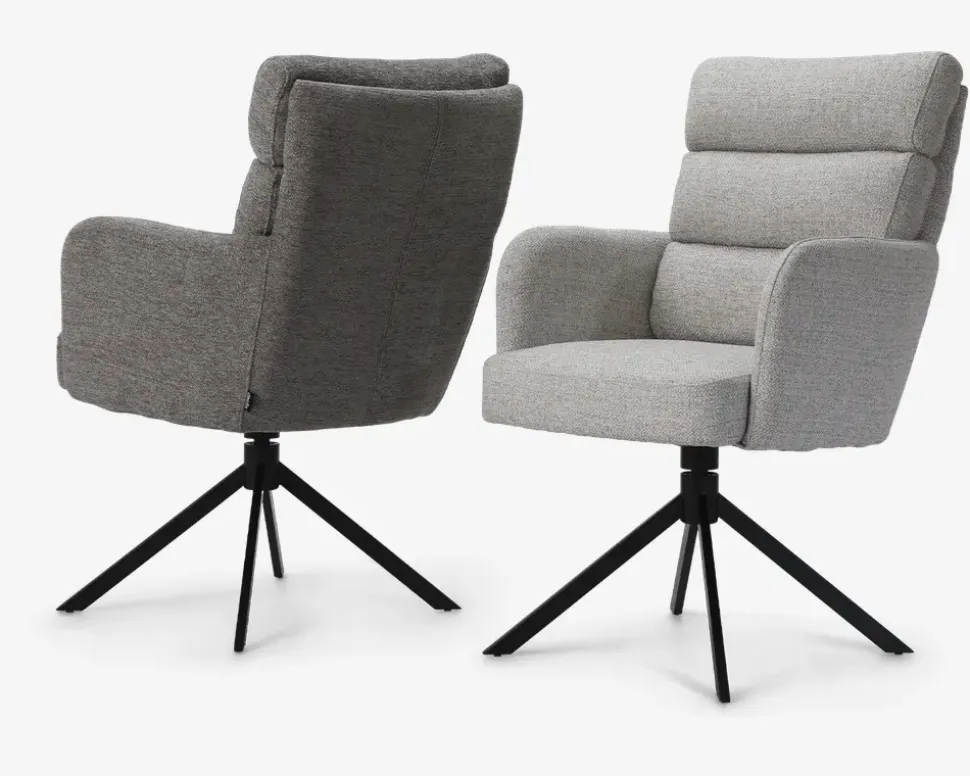 Spisebordsstol med armlæn beige