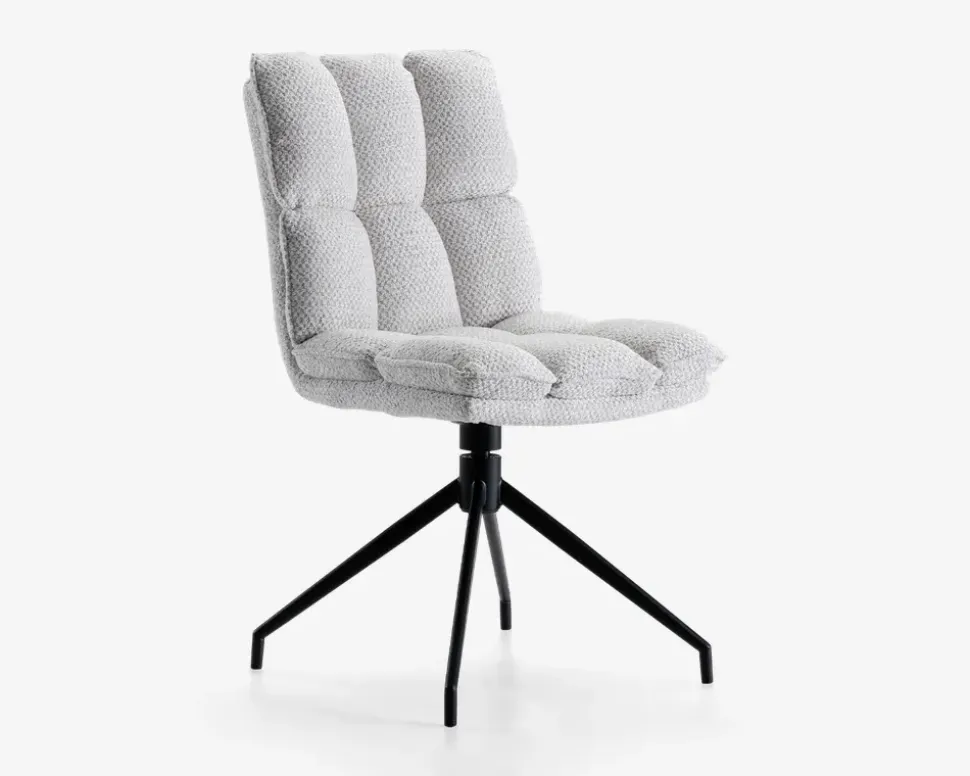 Spisebordsstol med drejestel i sølvfarvet