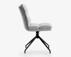 Spisebordsstol med drejestel i sølvfarvet