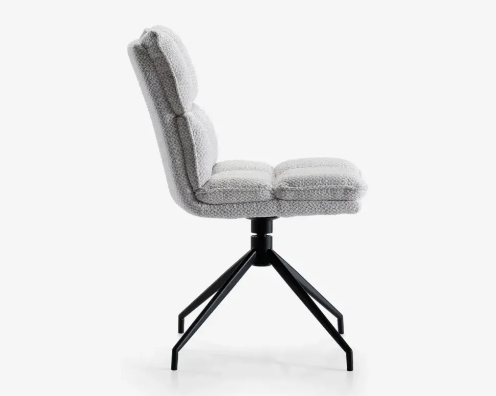 Spisebordsstol med drejestel i sølvfarvet