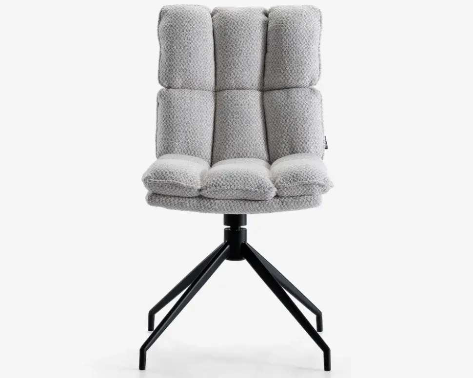 Spisebordsstol med drejestel i sølvfarvet