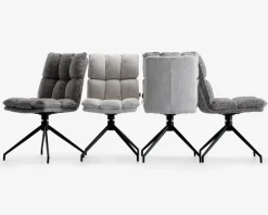 Spisebordsstol med drejestel i sølvfarvet