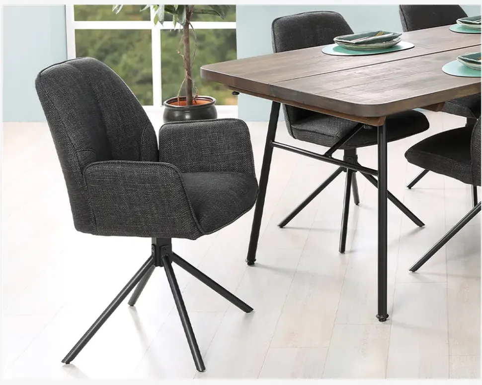 Spisebordsstol med drejestel og armlæn