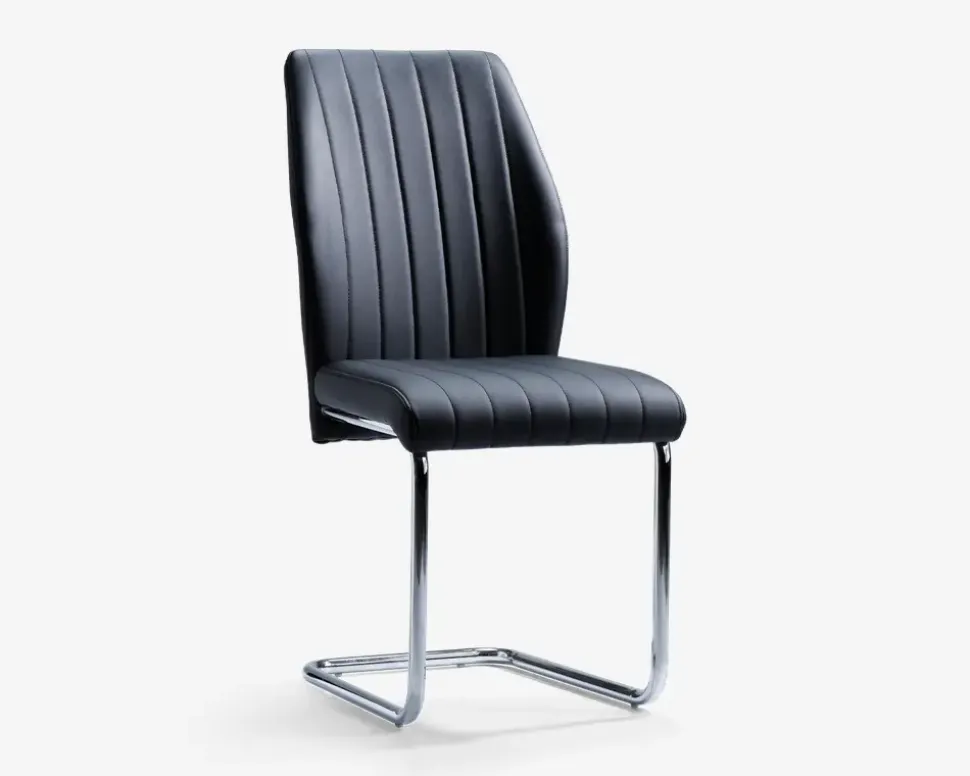 Spisebordsstol med krom stel