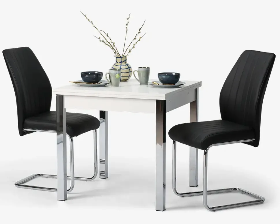 Spisebordsstol med krom stel