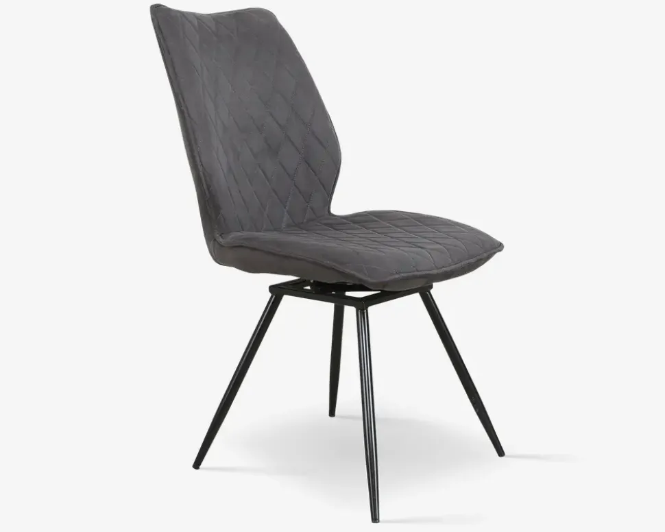 Spisebordsstol Navarra mørk grå med drejstel