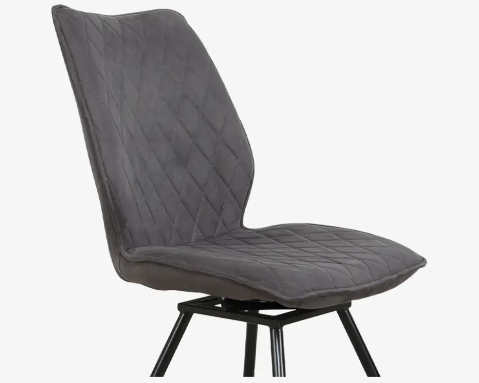 Spisebordsstol Navarra mørk grå med drejstel