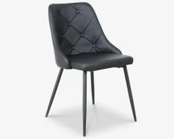 Spisebordstol i sort kunstlæder