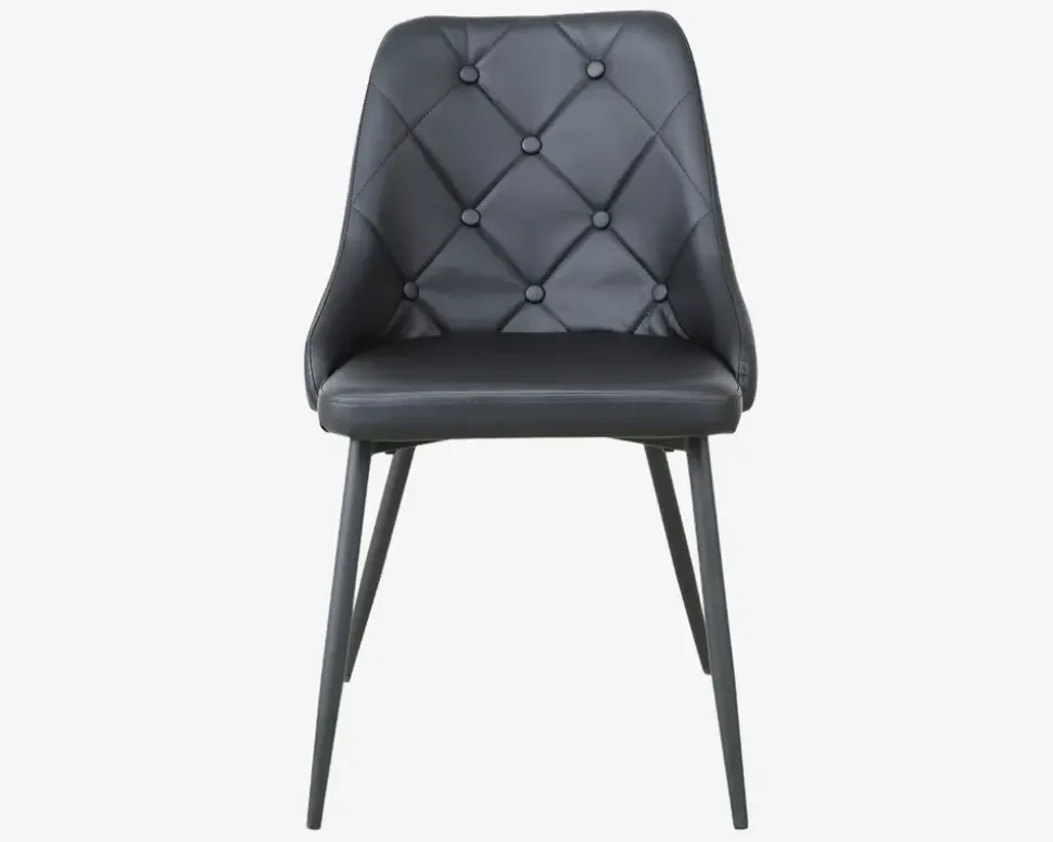Spisebordstol i sort kunstlæder
