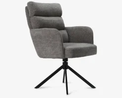 Spisebordstol med armlæn grå