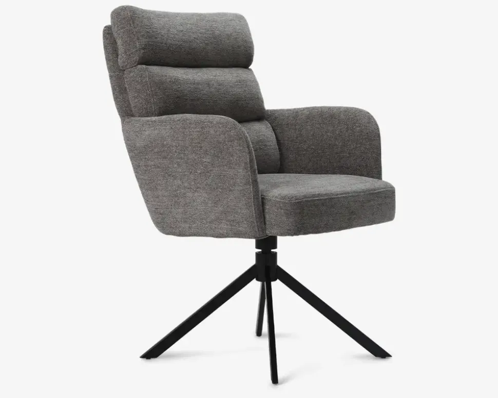 Spisebordstol med armlæn grå