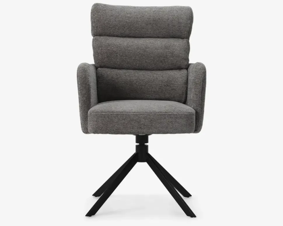 Spisebordstol med armlæn grå