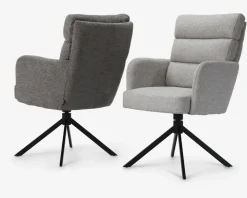 Spisebordstol med armlæn grå