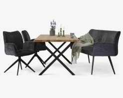 Spisestuestol med armlæn i grå