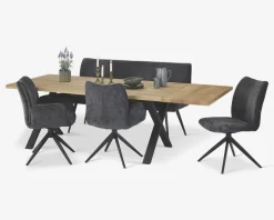 Spisestuestol med drejestel i grå