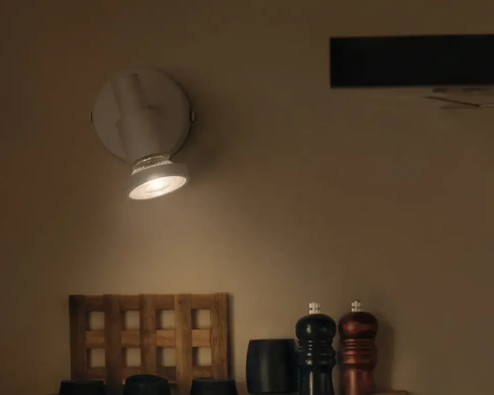 Spot 1xGU10 hvid L.8 cm