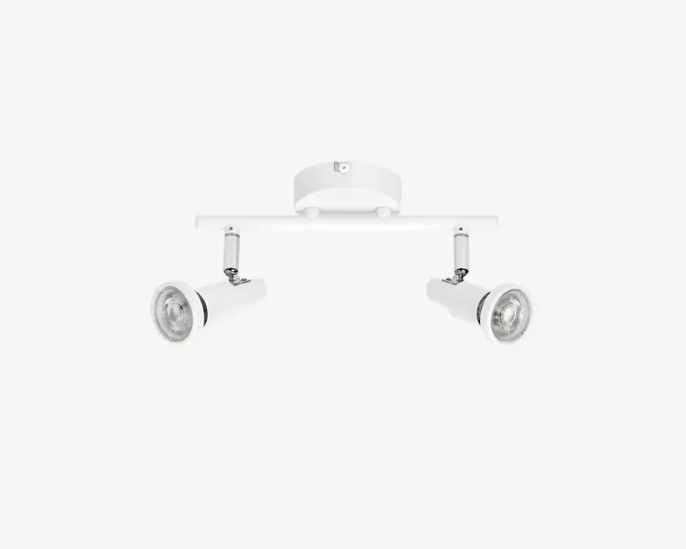 Spot 2xGU10 hvid L.25,6 cm