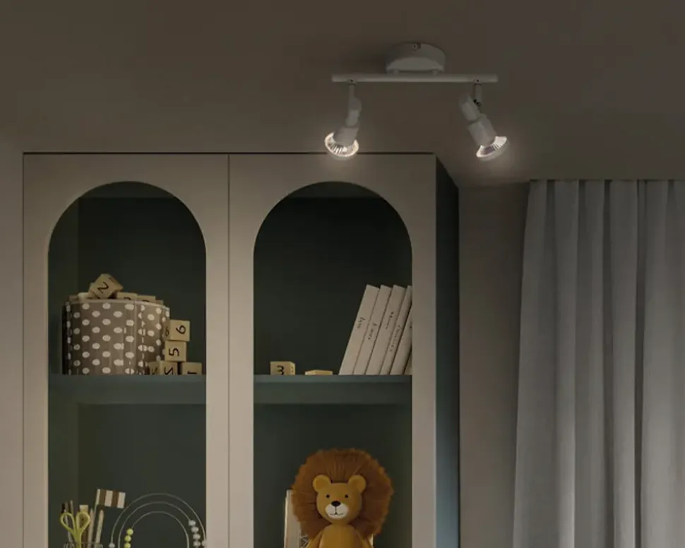 Spot 2xGU10 hvid L.25,6 cm