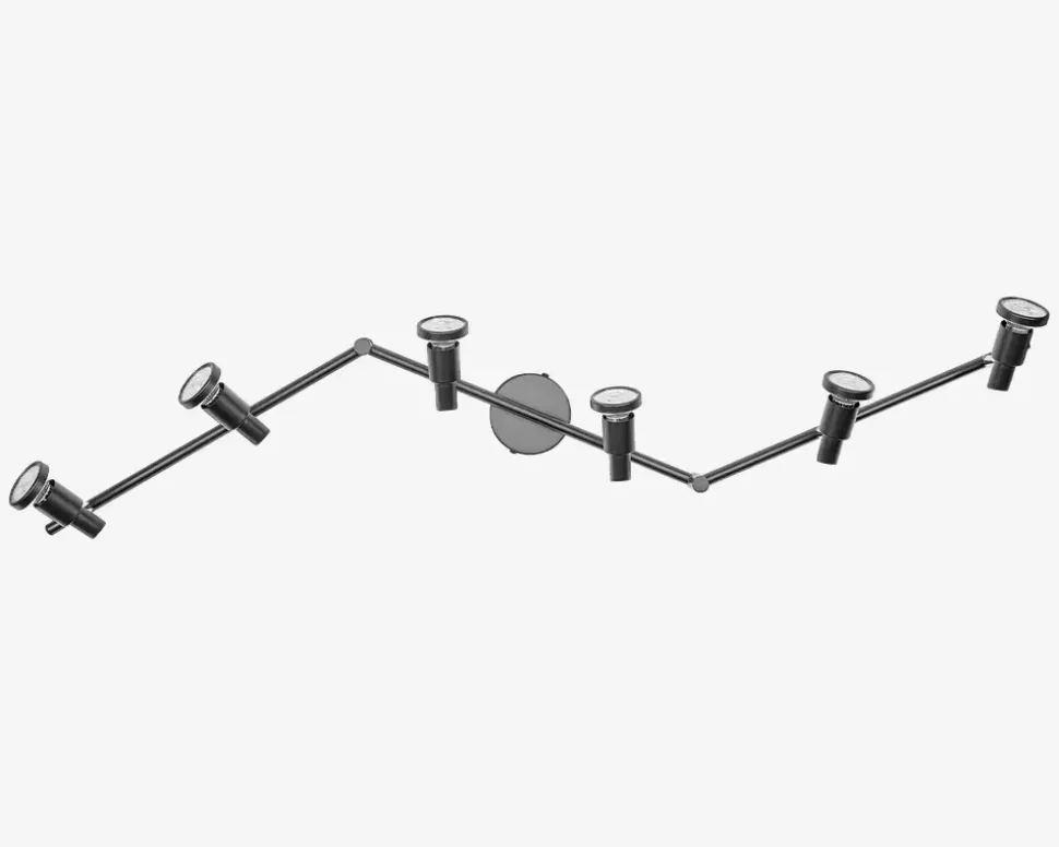 Spot 6xGU10 sort L.119,8 cm
