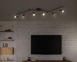 Spot 6xGU10 sort L.119,8 cm