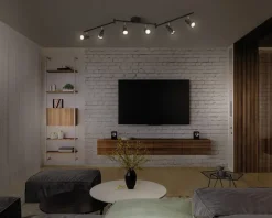 Spot 6xGU10 sort L.119,8 cm