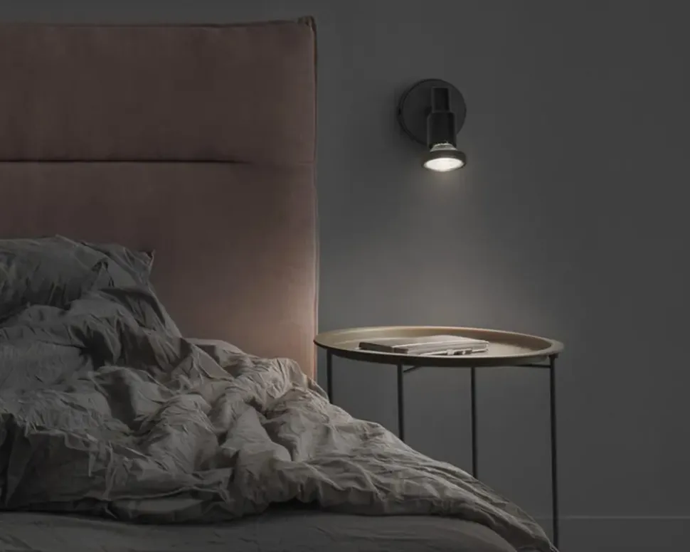 Spot 1xGU10 sort L.8 cm