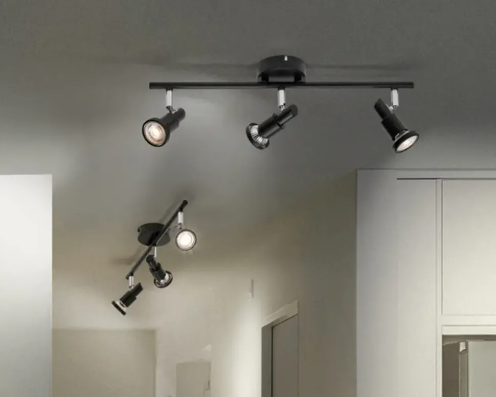 Spot 3xGU10 sort L.48,6 cm