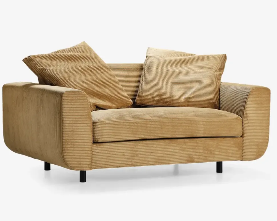 Stol 1,5 pers stol Motive gul fløjl