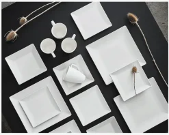 Tallerken Flad 18x18 cm Mat Hvid