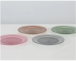 Tallerken Glas Ø.33cm Rosa