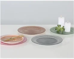 Tallerken Glas Ø.33cm Rosa