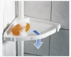 Teleskop-Hjørnehylde m. 4 hylder