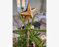 Topstjerne guld metal 25x3 cm