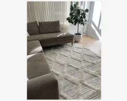 Tæppe Pisa lysgrå/hvid 140 x 200 cm