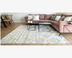 Tæppe Pisa lysgrå/hvid 140 x 200 cm