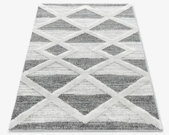 Tæppe Pisa mørk grå/hvid 160 x 200 cm
