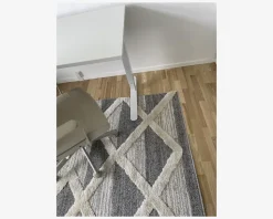 Tæppe Pisa mørk grå/hvid 160 x 200 cm