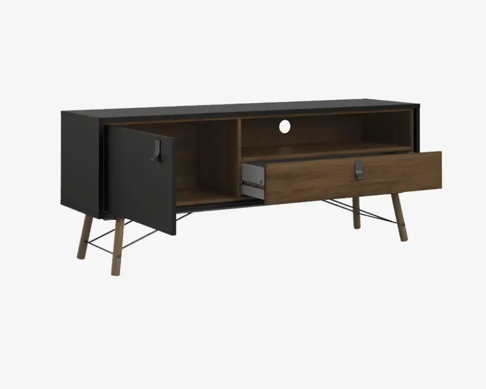 Tv Bord Ry Sort/Valnød