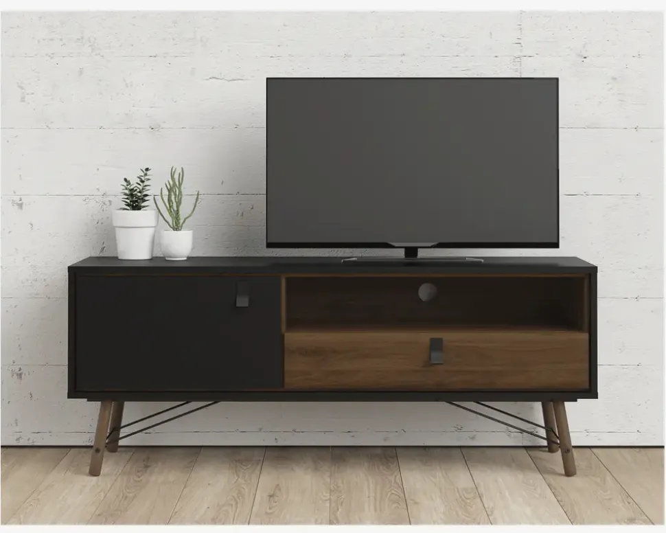 Tv Bord Ry Sort/Valnød