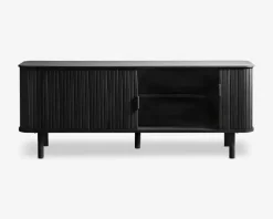 Tv-bord Cavo Sort Lakeret Eg Finer m/Jalousidøre