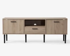 Tv-Bord Lys Eg M/Sorte Ben