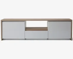 Tv-Bord Lys Eg/Hvid Højglans