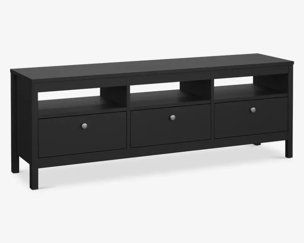 Tv-bord Madrid sort m/3 skuffer
