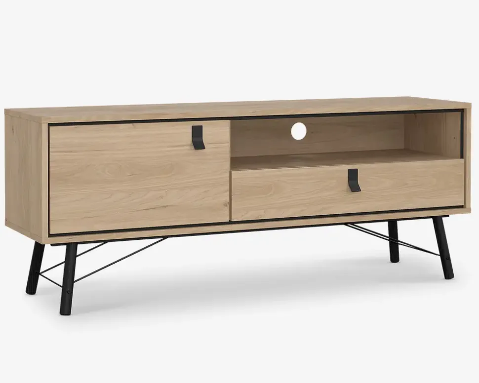 Tv-bord Ry lys eg/sort